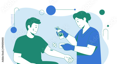 Nurse Administering Injection to Patient in Medical Clinic, Healthcare Concept