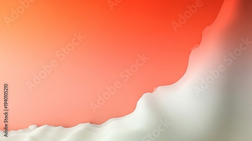 Abstract Rendering of White Mountains Against a Muted Orange Gradient Sky Backdrop Concept of Peace Harmony 109