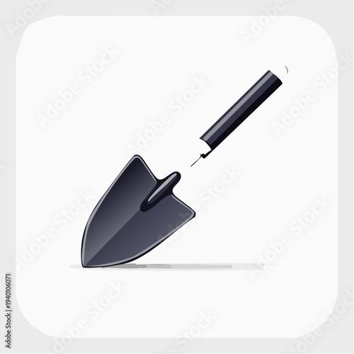 Essential garden tool, a dark gray hand trowel with a sturdy black handle, ideal for planting, digging, and cultivating small areas in any home garden or professional landscape project