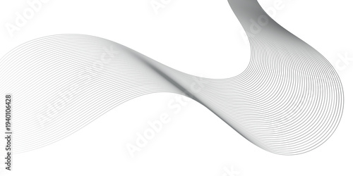 Foto Sleek abstract ribbon wave background with geometric parallel lines curving upwa