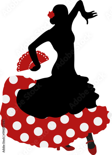 Ilustración Vectores Mujer Bailando Flamenco