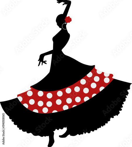 Ilustración de Flamenca Española Baile 