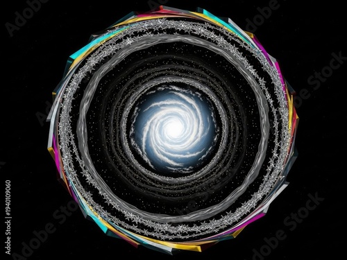 Abstract colorful circular fractal background