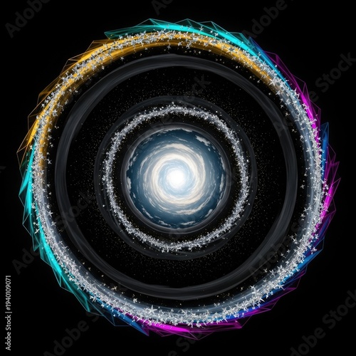 Abstract colorful circular fractal background
