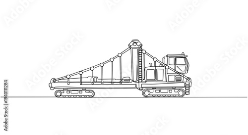 The bridge builder line art side view on white background