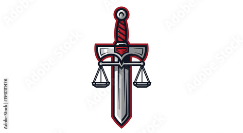 Justice and Law Concept with Sword and Scales of Balance