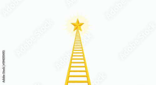 Ladder Leading to a Bright Star, Symbol of Ambition and Success