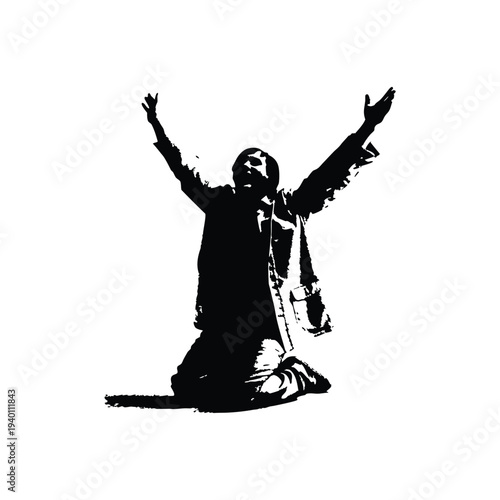 Black and white illustration of a drum set in hand drawn style vector