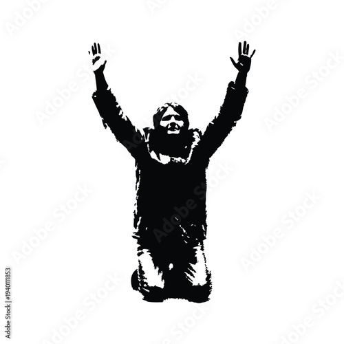 Black and white illustration of a drum set in hand drawn style vector