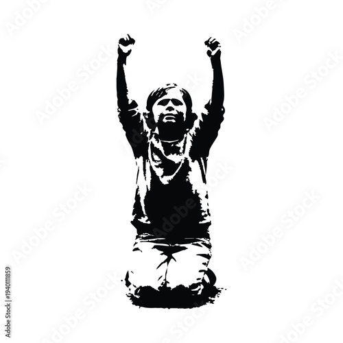 Black and white illustration of a drum set in hand drawn style vector