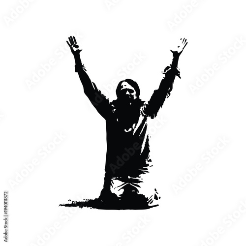 Black and white illustration of a drum set in hand drawn style vector