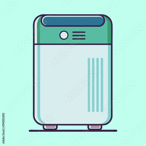 A modern minimalist air purifier illustration perfect for a clean and healthy home
