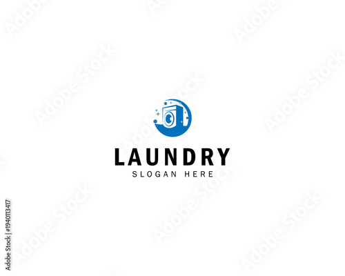 Template Logo Creative Washing Machine Illustration of laundry. Creative Template with color pallet, visual branding, business card and icon.
