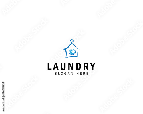 Clean Laundry logo design concept with creative combination
