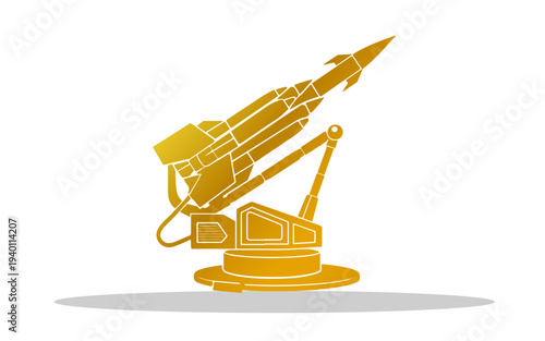 cool gold intercontinental missile launcher