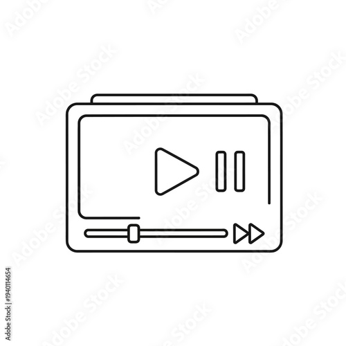 Digital Video Player Illustration for Media Playback and Entertainment