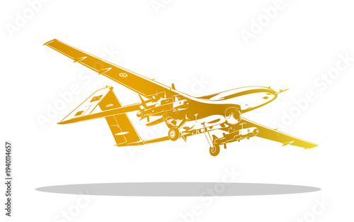 Cool gold stealth fighter jet