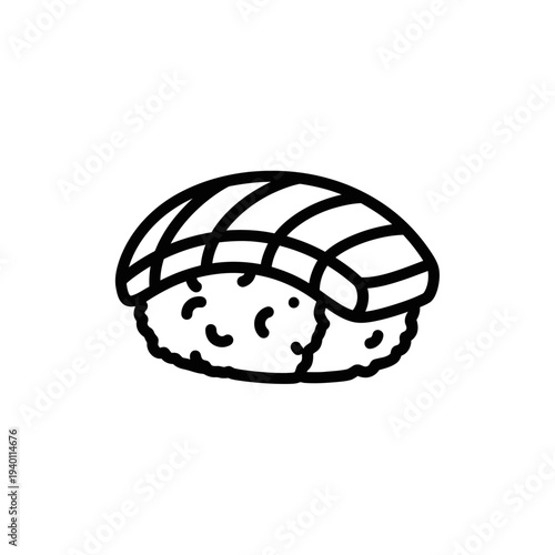 Cute Cartoon Sushi Piece Illustration for Food and Culinary Concepts