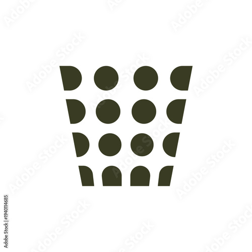 Green Patterned basket on White Background