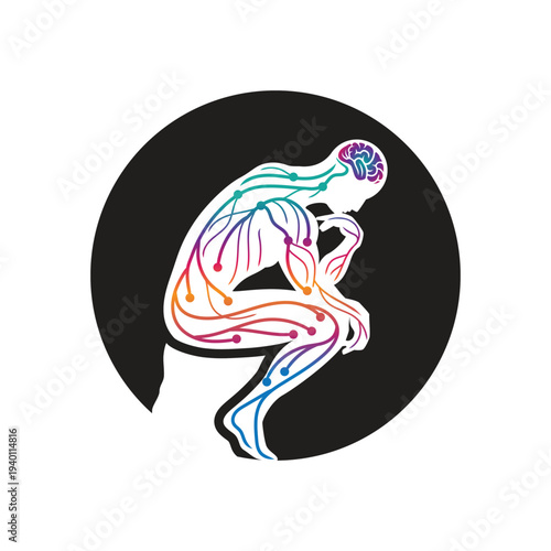 Human Body Anatomy Illustration with Brain