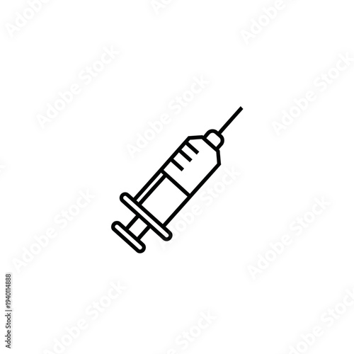 Close-Up of a Syringe Icon for Medical and Healthcare Concepts