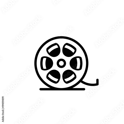 Close-up of a Vintage Film Reel on a White Background for Movie Production