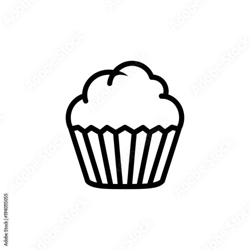 Delicious Cupcake with Icing and Wrapping Dispenser on White Background