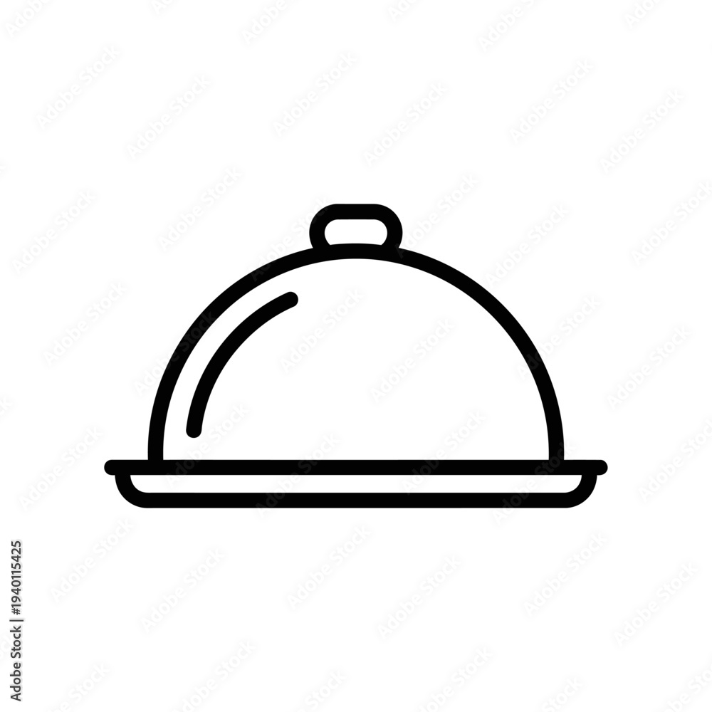 Obraz premium Elegant Food Serving Platter with Cloche Cover for Gourmet Dining Experience