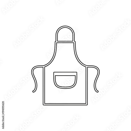 Elegant Line Art Illustration of a Cooking Apron for Kitchen and Culinary Use