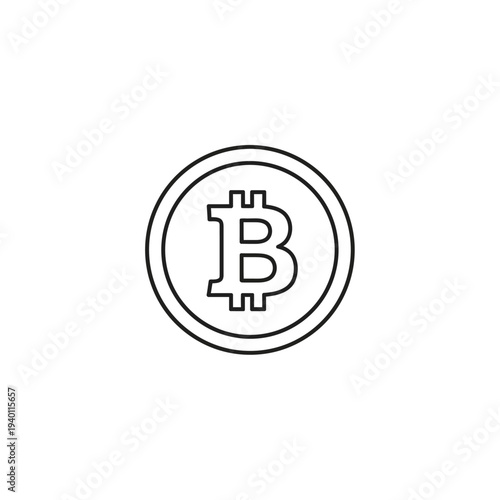 Digital Bitcoin cryptocurrency symbol representing blockchain technology and digital finance