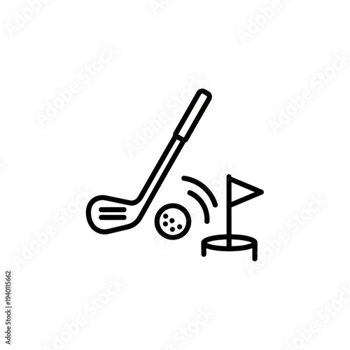 Golf Equipment and Accessories Icons for Sports and Recreation