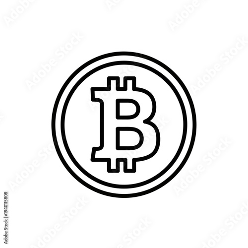 Digital Cryptocurrency Bitcoin Icon Representing Modern Financial Technology