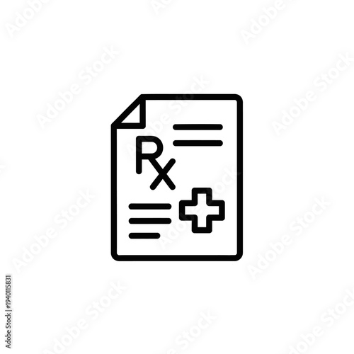 Healthcare and Prescription Medicine Documentation Icon for Medical Records