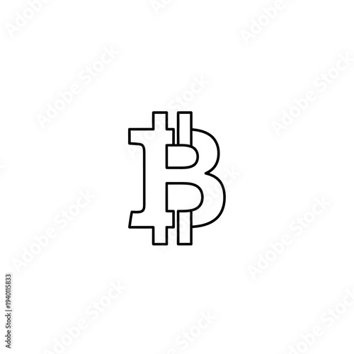 Digital Cryptocurrency Bitcoin Logo Representation for Financial Technology