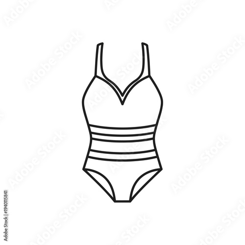Elegant One-Piece Swimsuit with Straps and Stylish Design for Summer Beachwear