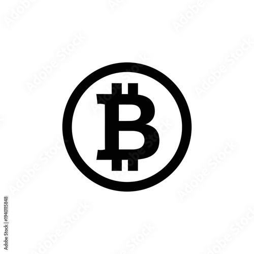 Digital Cryptocurrency Bitcoin Symbol Illustration for Financial Technology