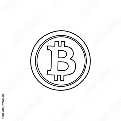 Digital Cryptocurrency Bitcoin Symbol Illustration for Financial Technology Experts