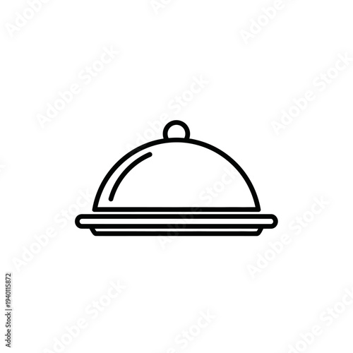 Elegant Silver Cloche Cover on Serving Tray for Culinary Presentation