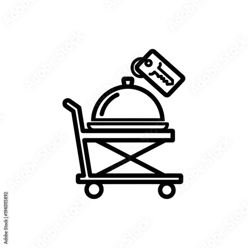 Healthy Grilled Food on a Restaurant Trolley with a Price Tag