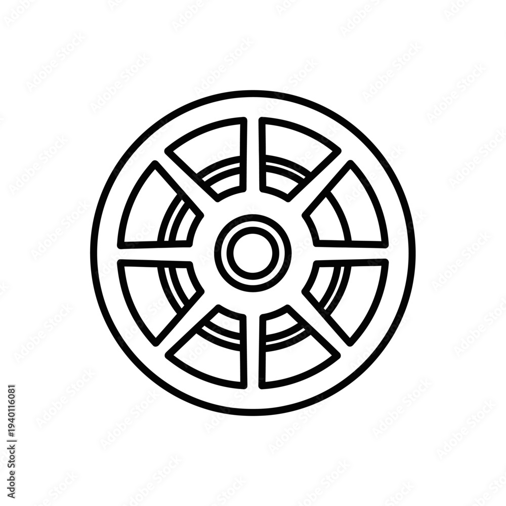 Obraz premium Minimalist Black and White Geometric Circular Design for Modern Art