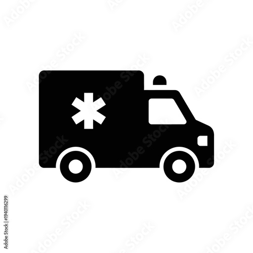 Medical Emergency Ambulance Vehicle in Urban Emergency Response Scene