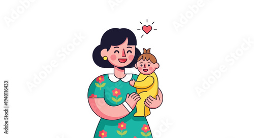 Mother holding her baby close, a tender moment of love and affection, a heartwarming scene of motherhood