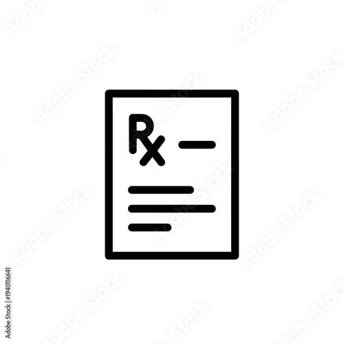Medical Prescription Document with Rx Symbol and Patient Information