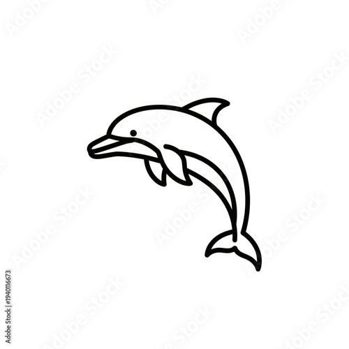 Illustration of a Playful Dolphin Jumping Out of Water for Marine Life Enthusiasts