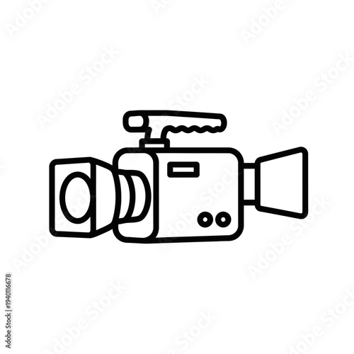 Illustration of a Professional Video Camera for Filmmaking and Recording