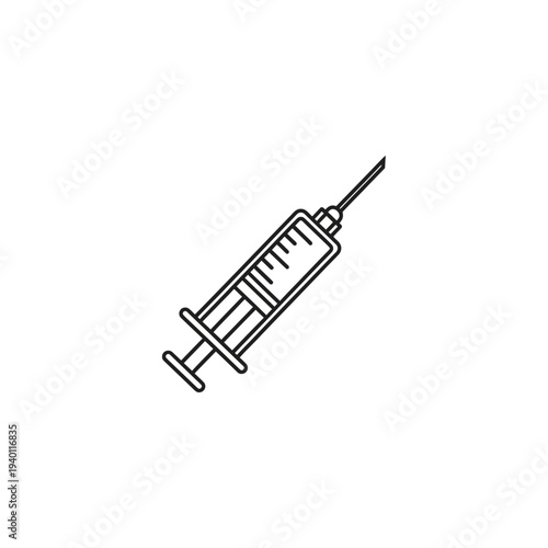 Medical Syringe Icon for Healthcare and Vaccination Concepts