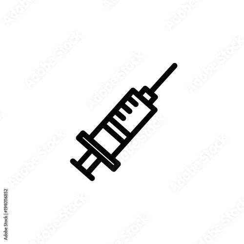 Medical Syringe Icon Illustration for Healthcare and Vaccination Concepts