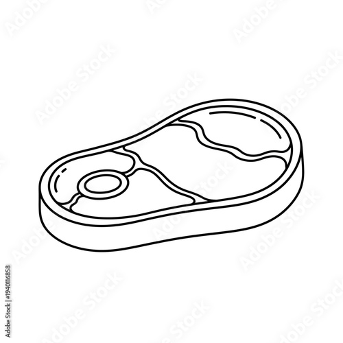 Minimalist Black and White Line Drawing of a Canned Food Container