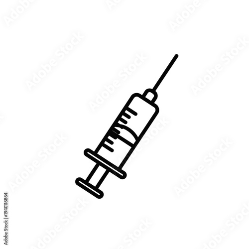 Medical Syringe Icon Illustration for Healthcare and Vaccination Campaigns