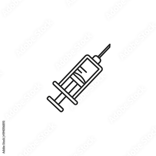 Medical Syringe Icon Illustration for Healthcare and Vaccination Concepts